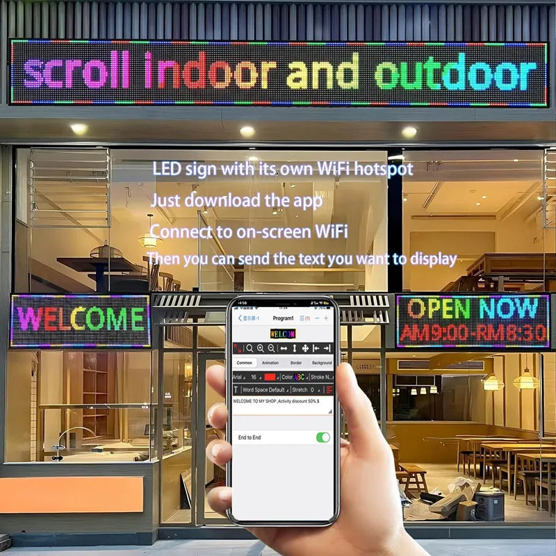 High-brightness Outdoor LED Signboard 7-color LED Electric Bulletin Moving Shining LED Message Board Multi-function Signboard - TrendForce25
