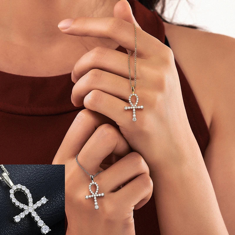 Exquisite Fashion 925 Sterling Silver Cross Pendant Moissanite Pendant Necklace For Men Women Hip Hop Jewelry Wholesale 2022 New - TrendForce25