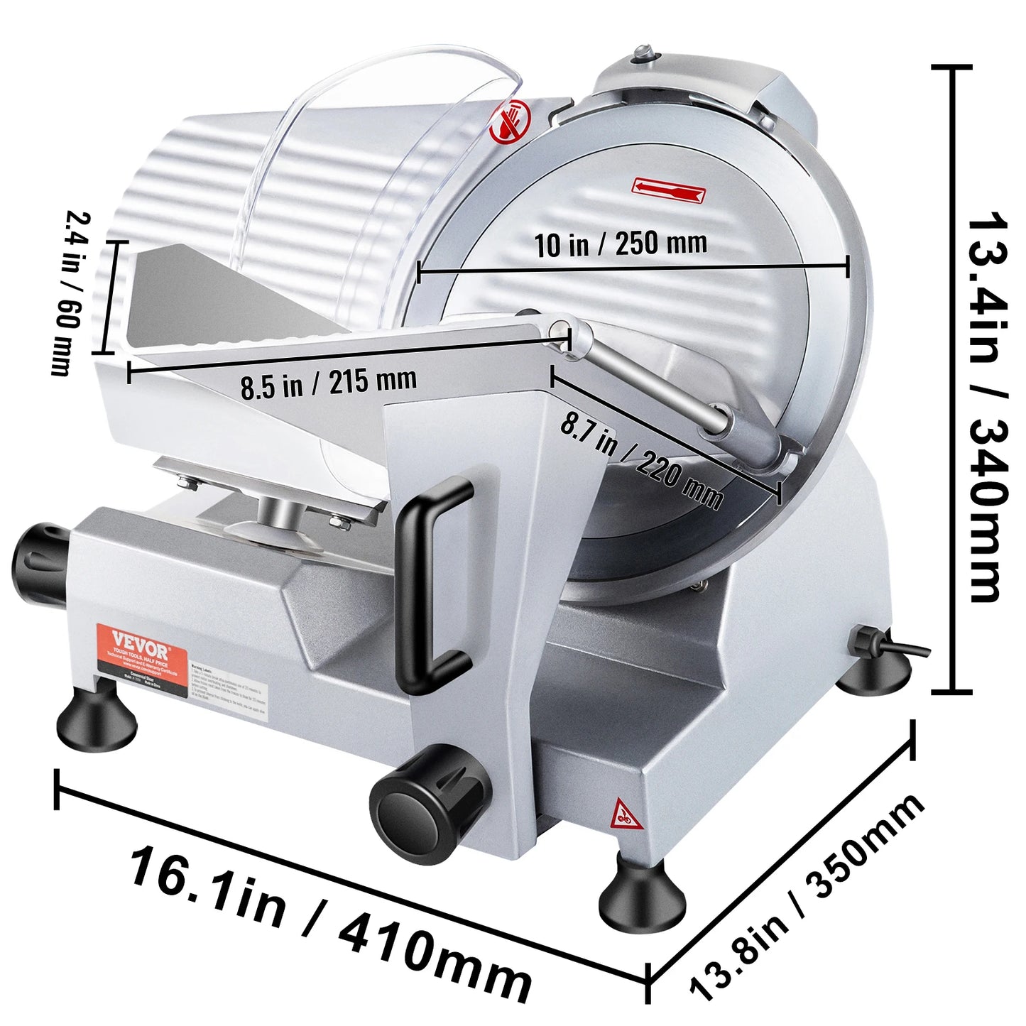 VEVOR Meat Slicer 200W/240W/320W/340W Electric Deli Food Slicer Adjustable Thickness for Commercial and Home Use Cut Meat Cheese - TrendForce25