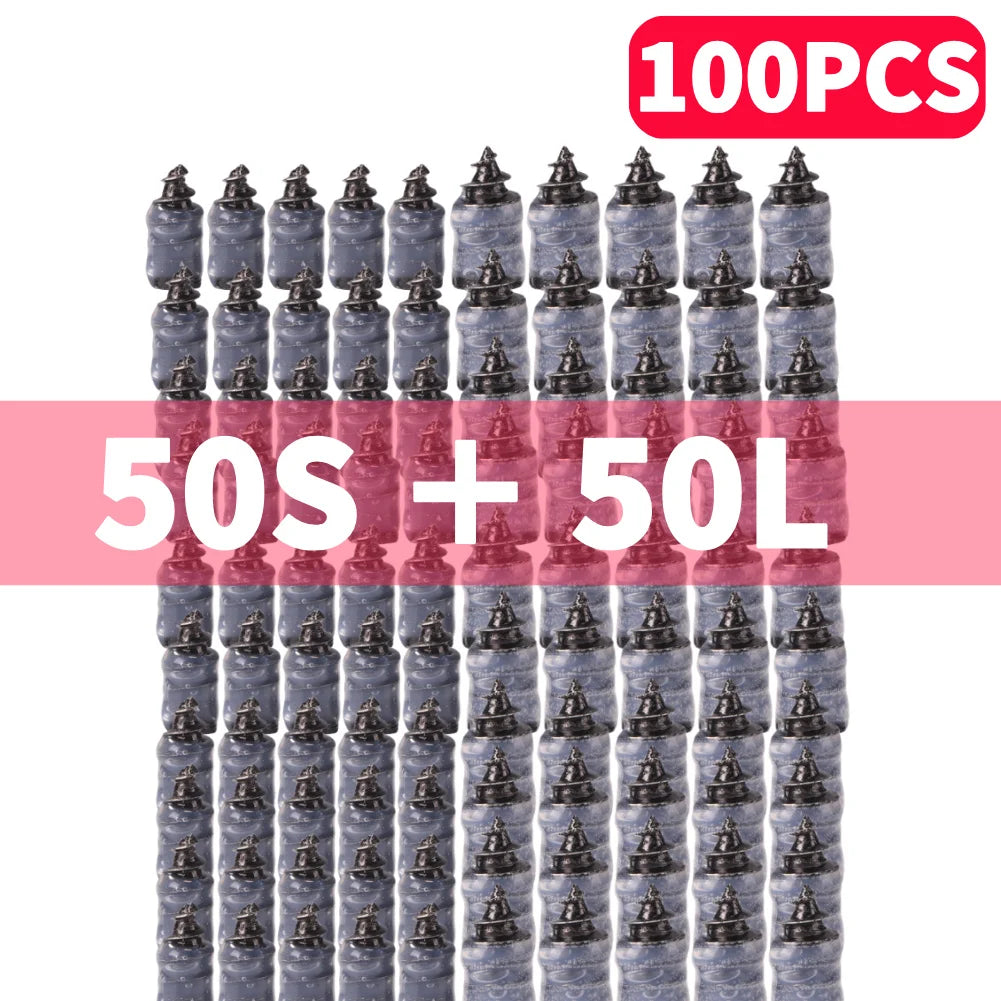 10-100Pcs Car Tyre Repair Rubber Nail Set Motorcycle Tyre Repair Nail For Truck Scooter Bike Universal Tire Puncture Repair Tool
