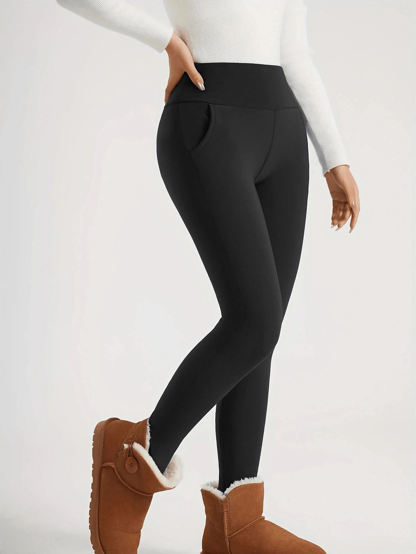 Ultra Warm Women's Fleece Lined Leggings - Plush Thermal Lining, Super Soft & Stretchy For Cold Weather | Cozy Winter Essential