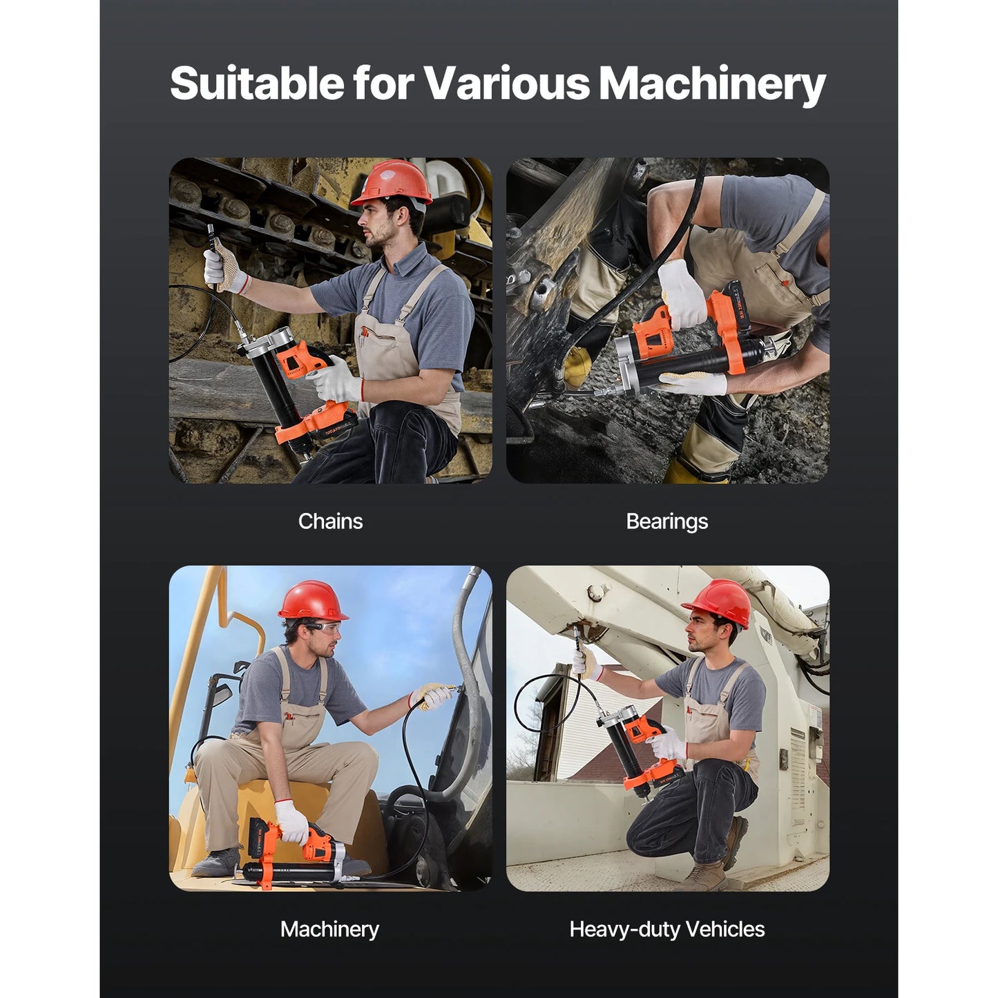 SucceBuy 8000PSI Cordless Electric Grease Gun with 35.4in Hose Car Maintenance Power Tool for 18V Battery Greasing Vehicles