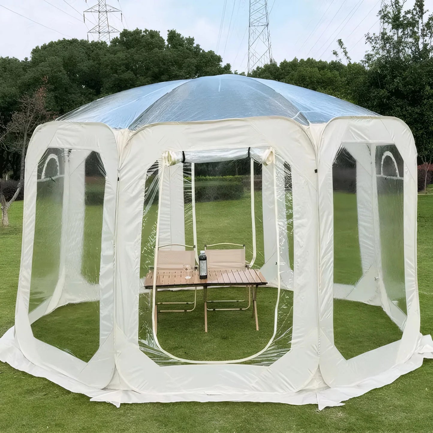 Outdoor Transparent Tent Portable Folding Camping Thickening Tent Starry Sky Bubble House Shade Winter Sunshine Wind/Waterproof - TrendForce25