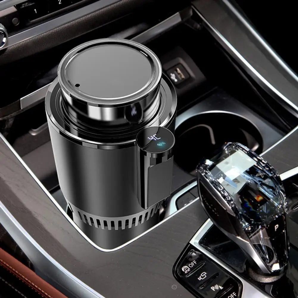 2-in-1 Smart Cooling Heating Car Cup Holder Intelligent Hot and Cold Cup Holder Mini Car Refrigerator Office Cooling and Heating