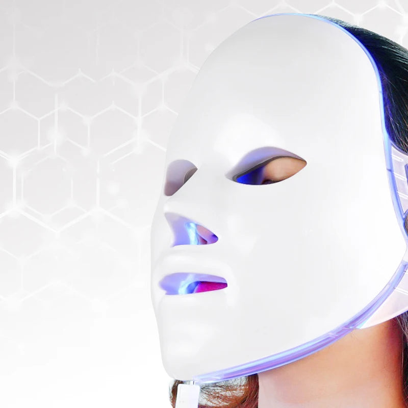 LED mask skin beauty device with 7-color LED light source for care skin manager USB rechargeable skin manager facial massager