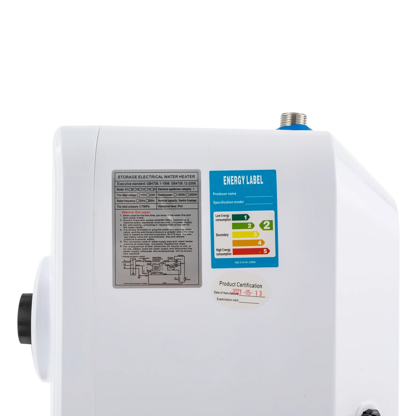 110V 2.1 Gallons 1.5KW Instant Point of Use Hot Water Heater Electric Water Heater for Rv Trailer Bathroom Kitchen Under Sink