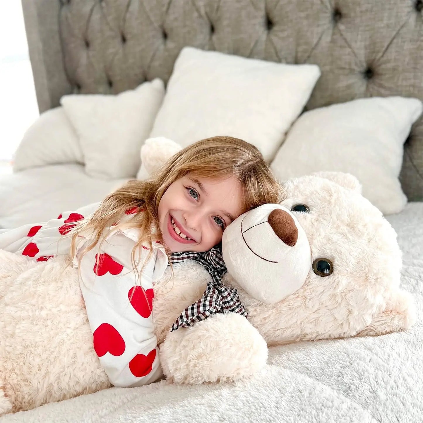 Giant Teddy Bear 4 Feet Stuffed Animal Stuffed Bear Baby Shower Life Size Large Teddy for Girlfriend Boyfriend Wife Children