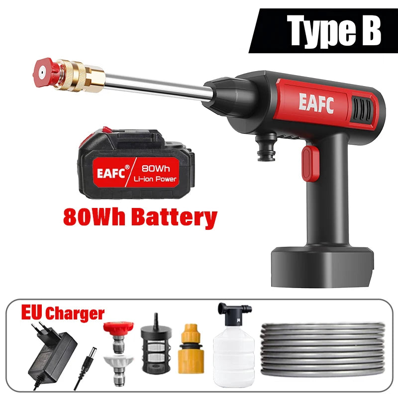 500W Portable High Pressure Car Washer Rechargeable Car Washing Gun Electric Water Gun Foam Machine for 21V Makita Battery