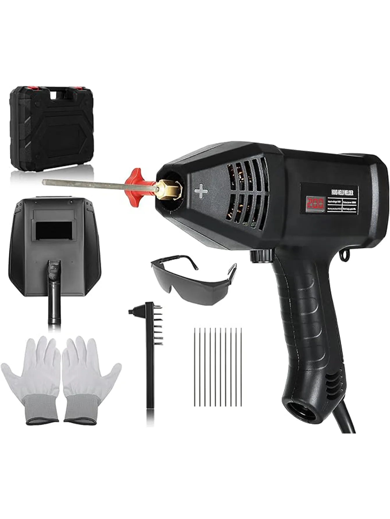 Handheld Welder Machine 110V Portable ARC Welding Machine 20-200Amp Digital Display IGBT Inverter With Welding Tool Set,Folding - TrendForce25