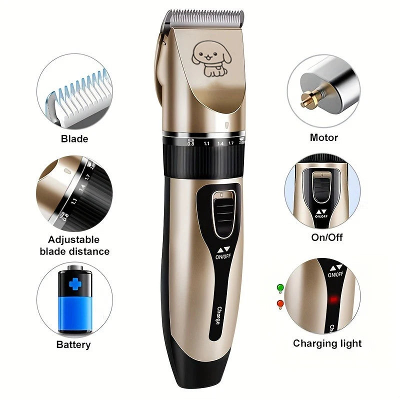 Pet Hair Trimmer Kit Electric Precision Clippers Perfect for Professional Grooming at Home, Ideal for Dogs and Cats - TrendForce25
