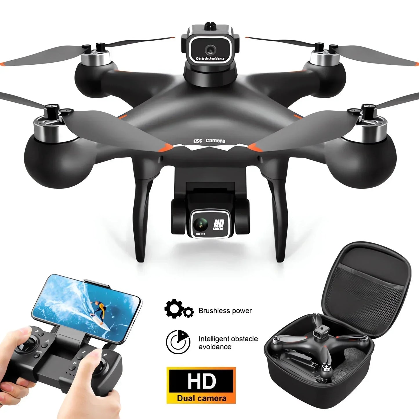 S116 MAX Drone Professional with 3 Batteries 8K Dual Camera Optical Flow Brushless 360° Obstacle Avoidance WIFI FPV RC Dron Toys - TrendForce25