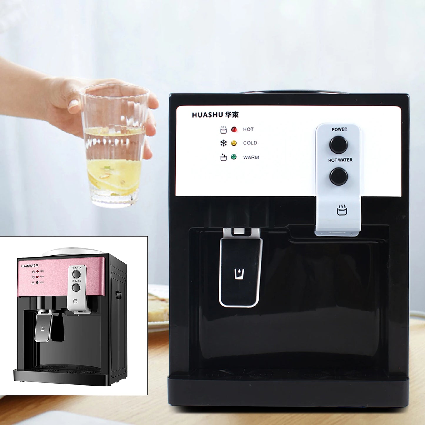 Countertop Water Dispenser Top Loading Water Cooler 5 Gallon Warm & Hot & Cold Freestanding Drinking Machine for Home Office - TrendForce25