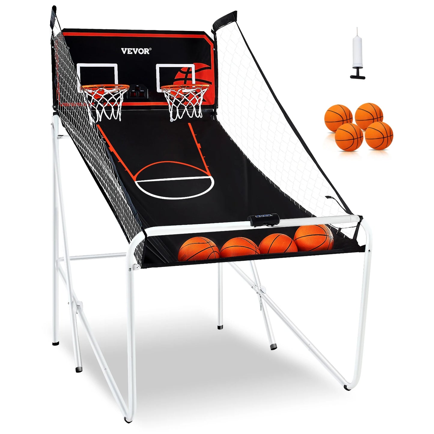 VEVOR Foldable Basketball Arcade Game 2 Player Indoor Basketball Game Home Dual Shot Sport w/ 4 Balls 8 Game Modes for Kid Adult