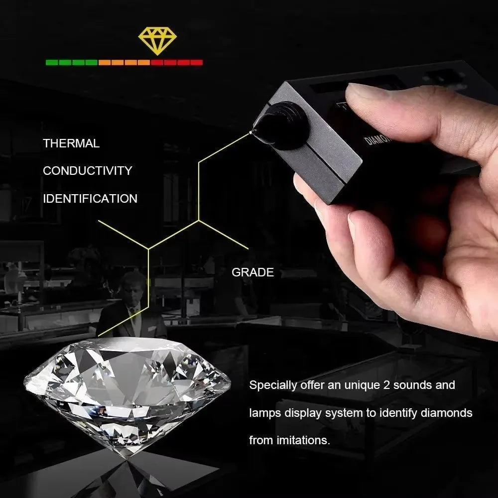 Portable Diamond Tester Pen Gemstone Selector Jewelry Hardness Detector with LED Light for Diamond Jade Authenticity Check