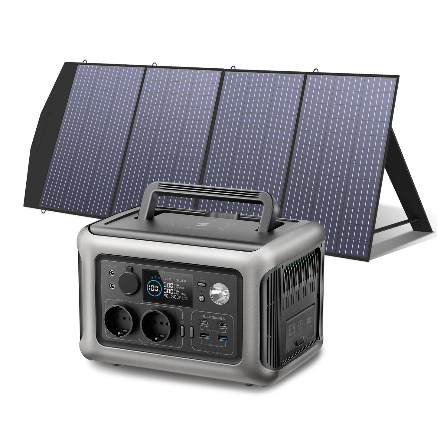 ALLPOWERS R600 Solar Generator with SolarPanel (Optional), 600W 299Wh LiFePO4 Portable Power Station with Solar Charger for Camp - TrendForce25