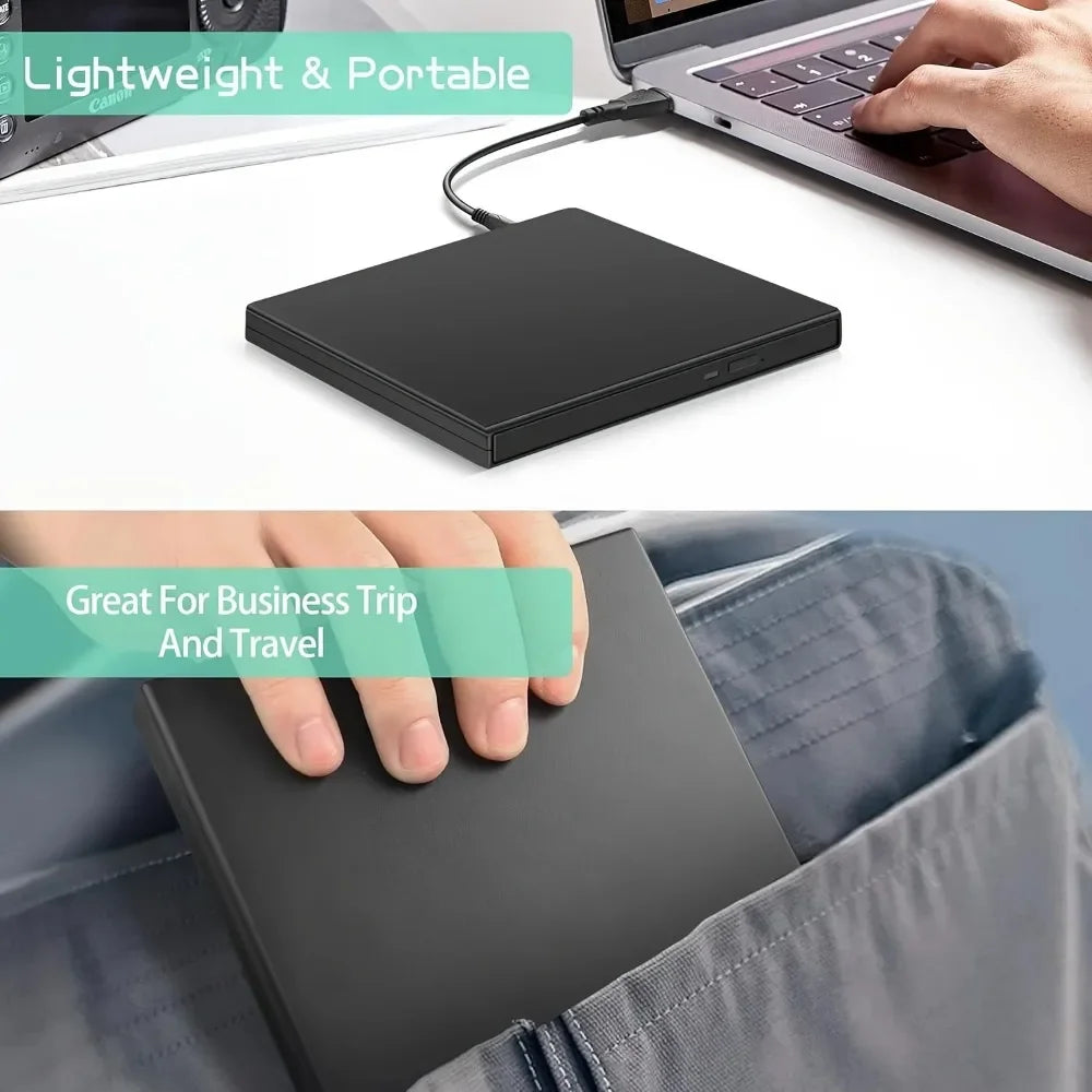 USB3.0CD/DVD Drive-smooth External Drive with Multiple Optical Disk Support,Plug and Play Laptop,Desktop,Windows,Linux,Mac - TrendForce25