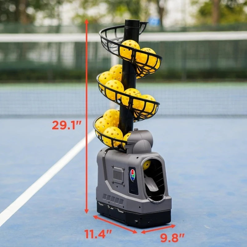 3 Angles & 4 Speeds Adjustable, Portable Pickleball Launcher for Indoors & Outdoors P