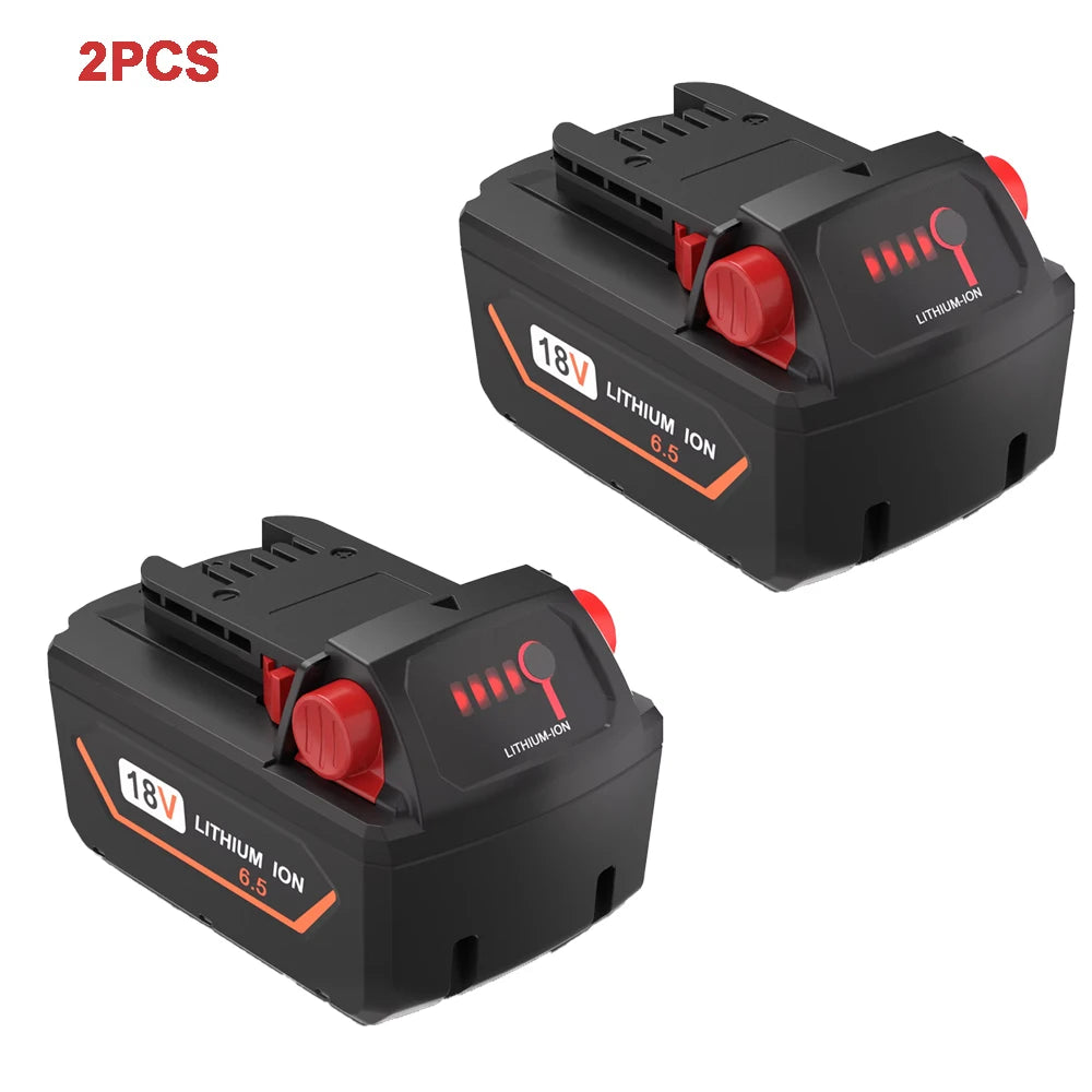 JYJZPB 5.5Ah/6.5Ah M18 Battery for Milwaukee 18V Li-Ion Replacement Battery M18 Battery,2 Pack Compatible with Milwaukee M18B XC