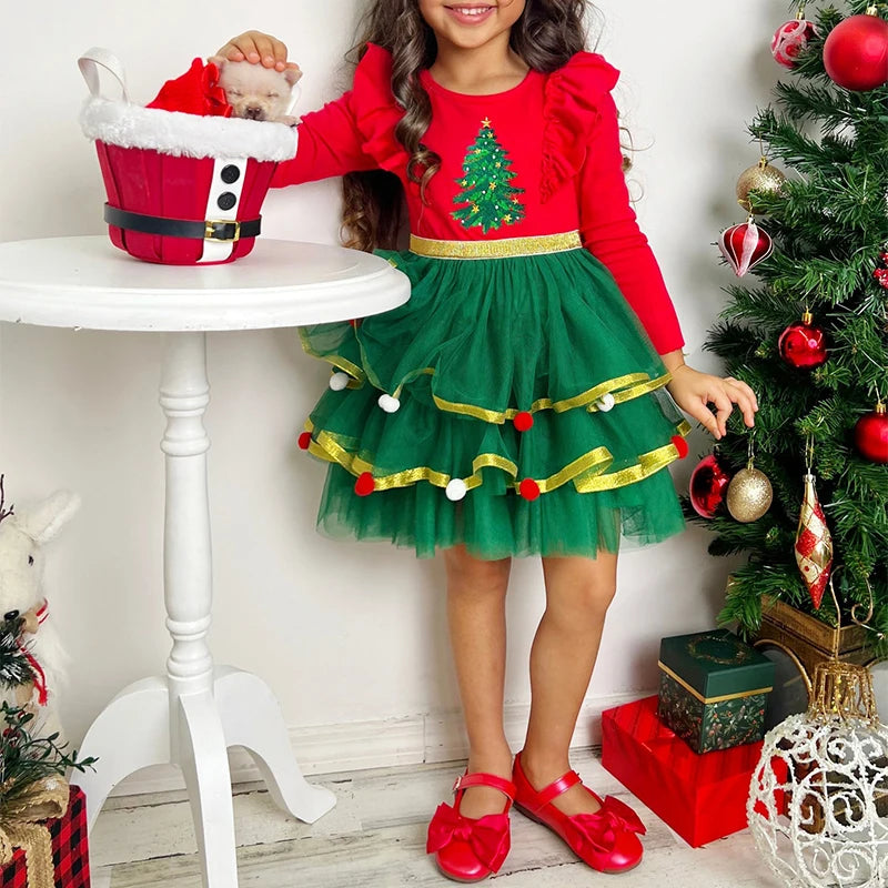 Children s Christmas Santa Claus Costume Round Neck Long Sleeve Dress Party Cosplay Costume for Christmas Celebration