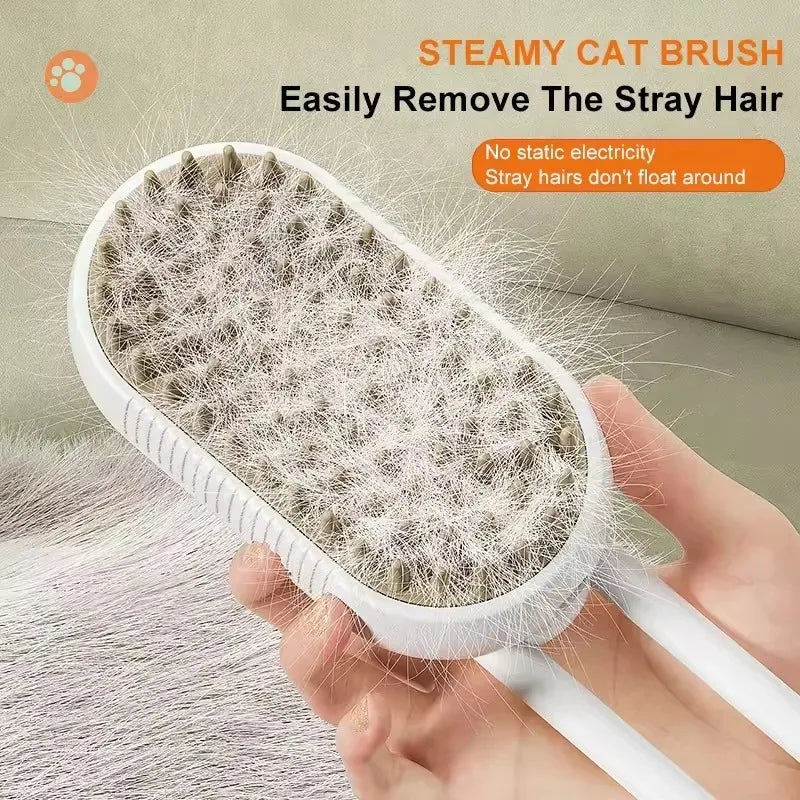 Pet Steam Brush Steam Cats Comb Electric Sprayer for Massage Wool Cat Brush Vaporizer Hair Removal Grooming Pets Accessories - TrendForce25