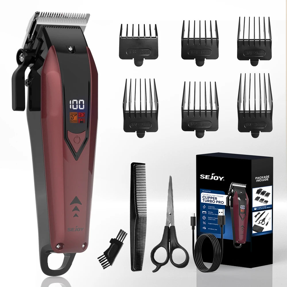 Sejoy Portable Combo Kit Barber Hair Clipper For Men Professional Electric Beard Hair Trimmer Rechargeable Haircut