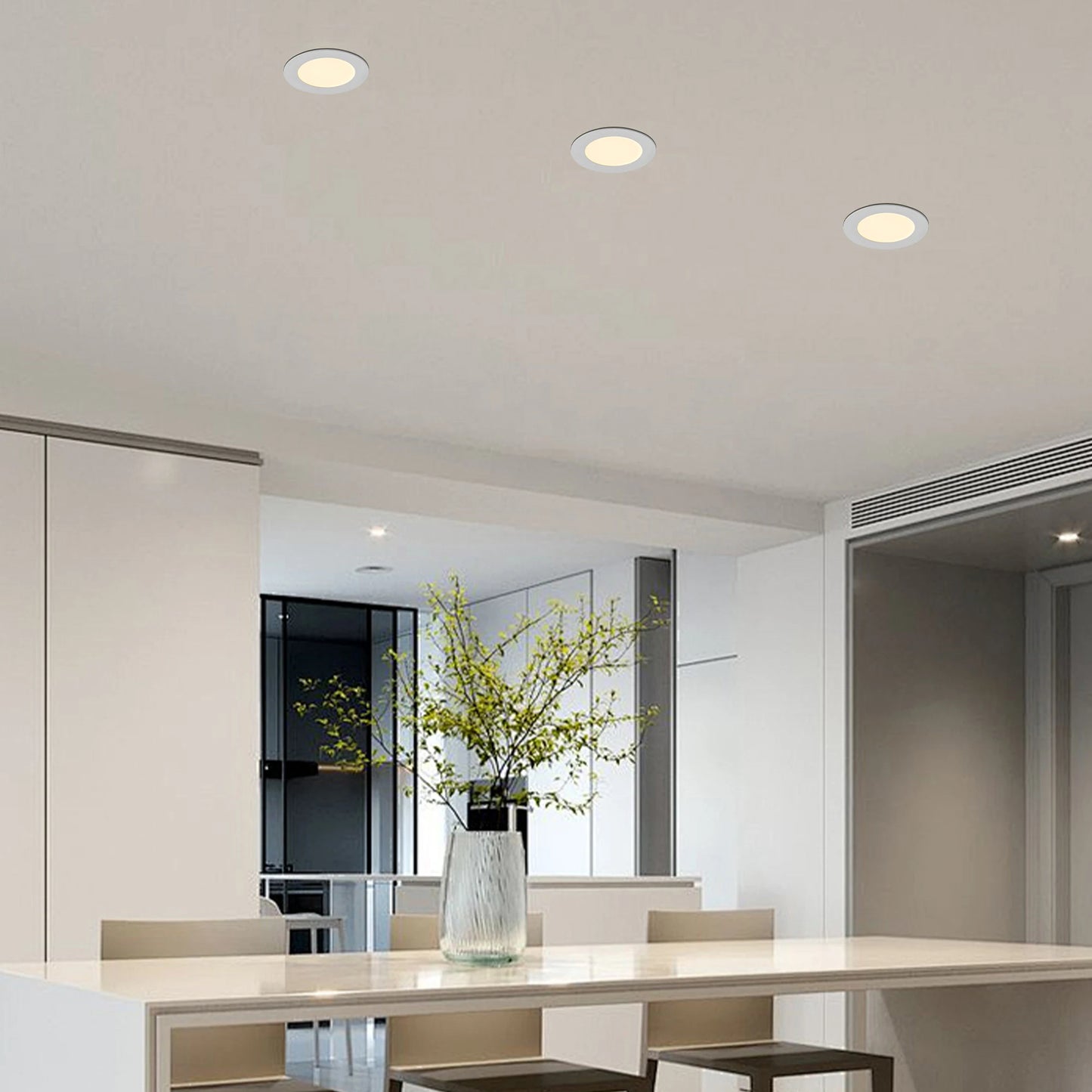 12-Pack 4 Inch Ultra-Thin LED Recessed Ceiling Light with Junction Box, 2700K-5000K Dimmable Color Changing Downlight