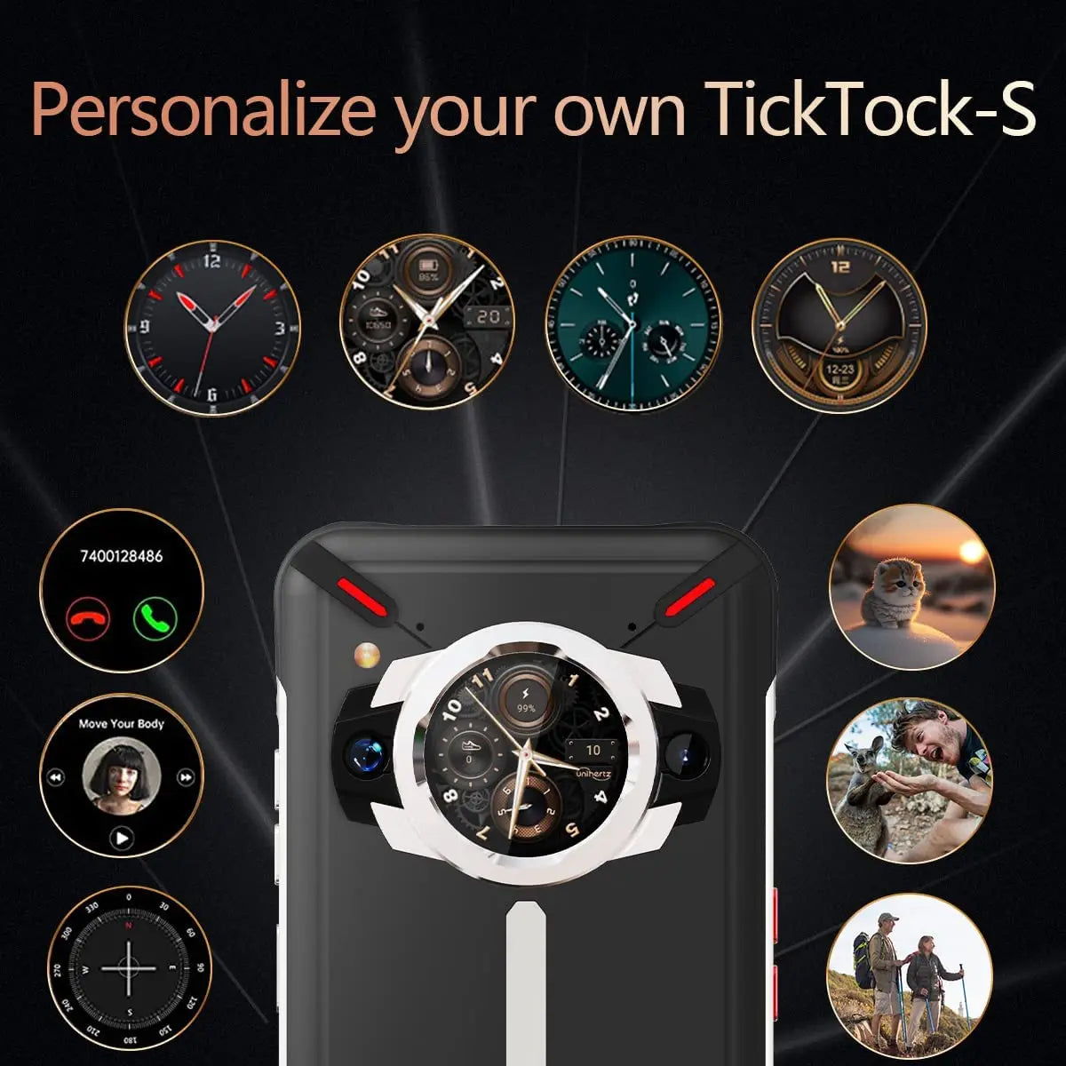 Unihertz Ticktock S Rugged 5G Smartphone 8GB 256GB Cell Phone 5200mAh Mobile Phone 64MP Camera 30W 6.53" Screen Dimensity 700 - TrendForce25