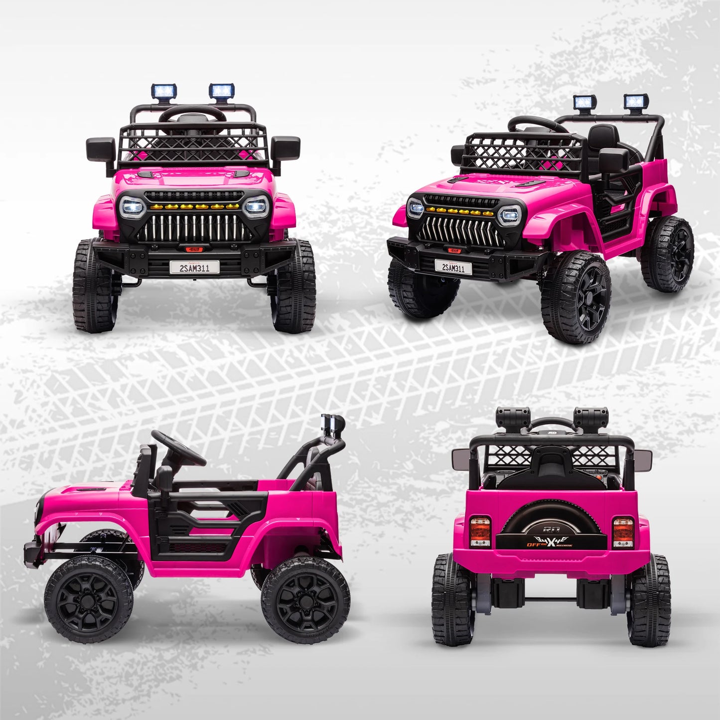 12V Ride on Truck W/ Spring Suspension, Remote, Pink