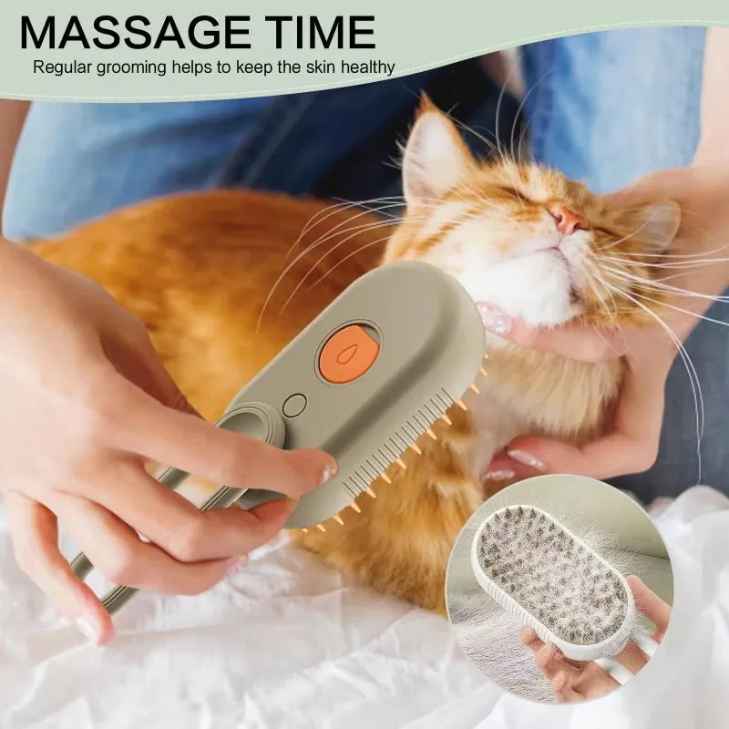 Pet Steam Brush Steam Cats Comb Electric Sprayer for Massage Wool Cat Brush Vaporizer Hair Removal Grooming Pets Accessories - TrendForce25