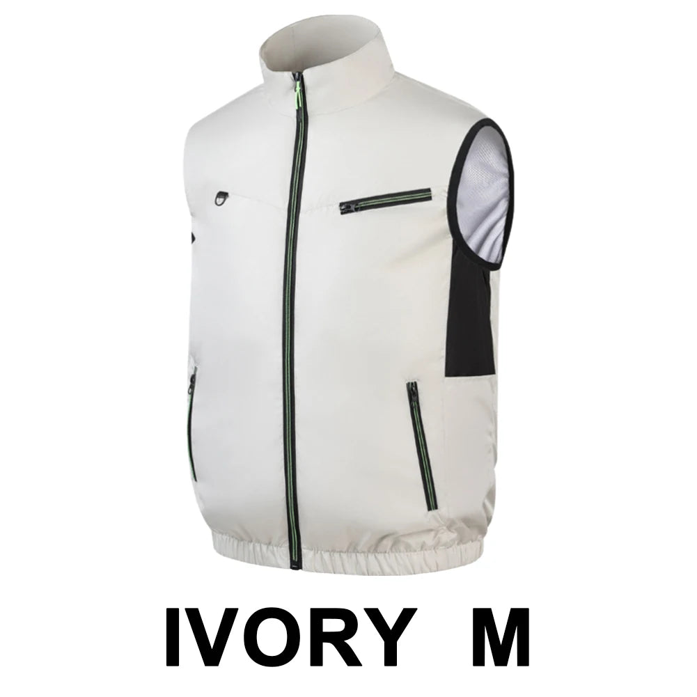 Summer Sport Fan Air Condition Cool Man Woman Travel Ultralight Brand Outdoor Vest Clothes Jacket Sun Windbreaker Fishing Worker