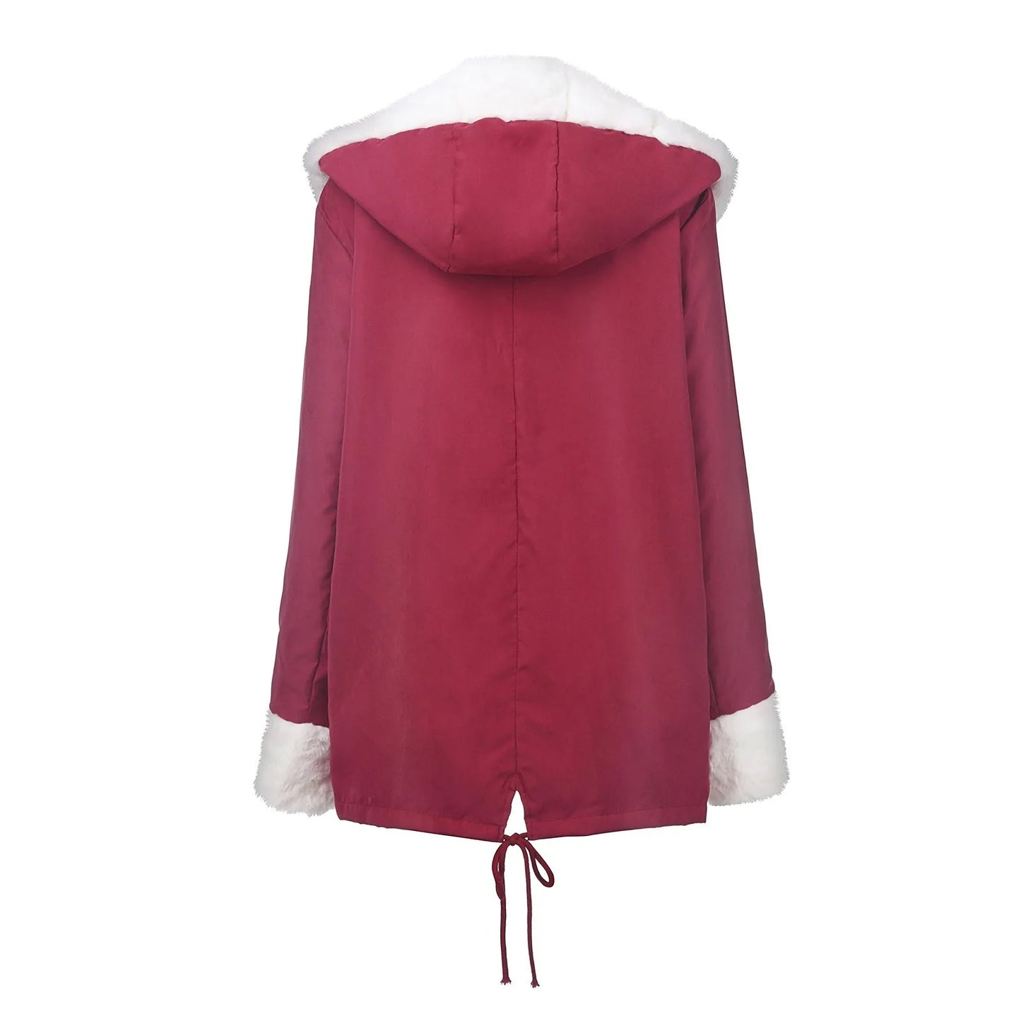 Women Warm Thickened Overcoat Warm Trendy Winter Fleece Fashion Lined Hooded Coat Snow Jacket Fleece Long Sleeve Jacket