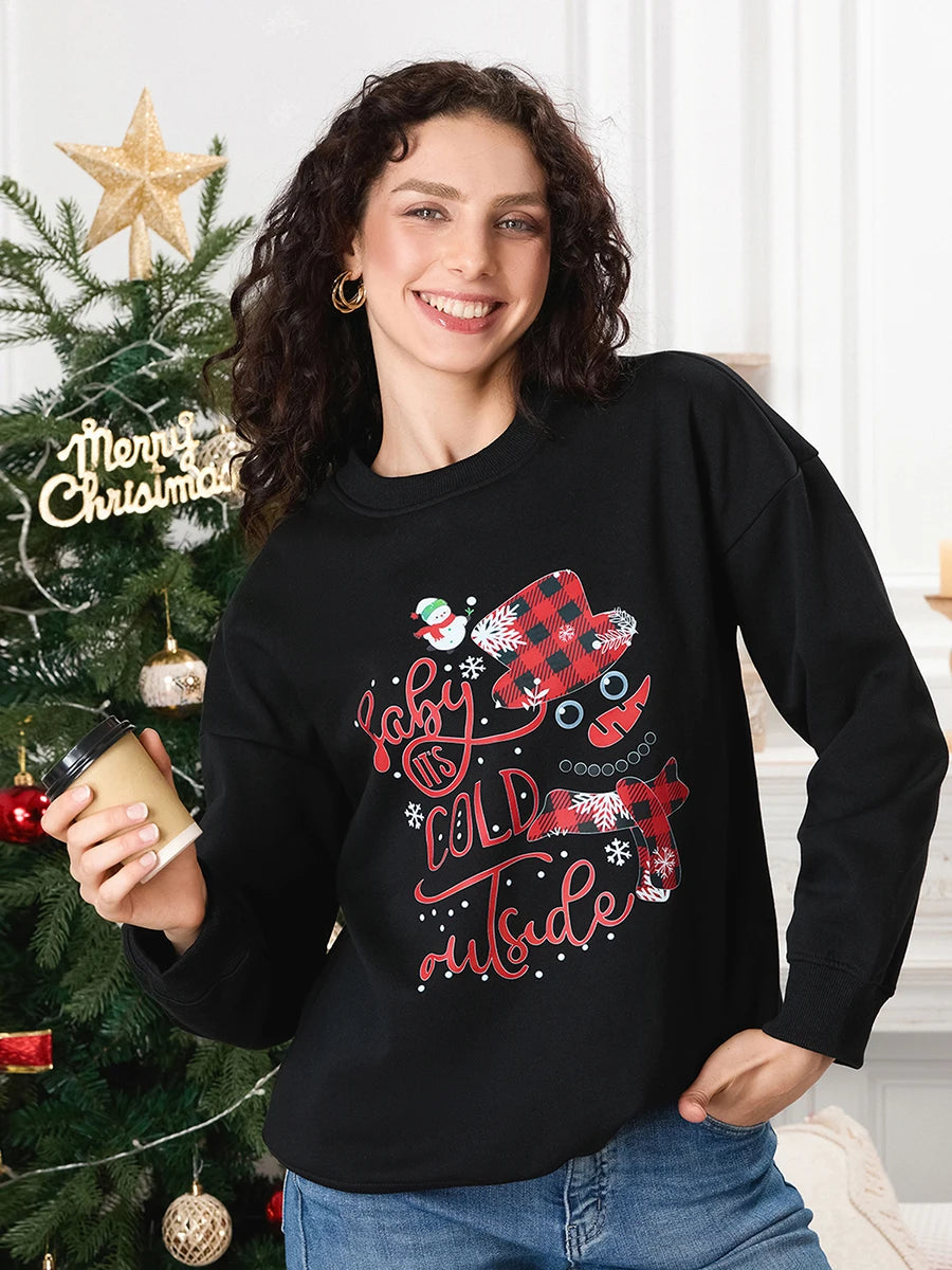 Women s Christmas Sweaters Adorable Reindeer Print Round Neck Knit Pullovers Festive Winter Holiday Tops Oversized Cozy Jumpers