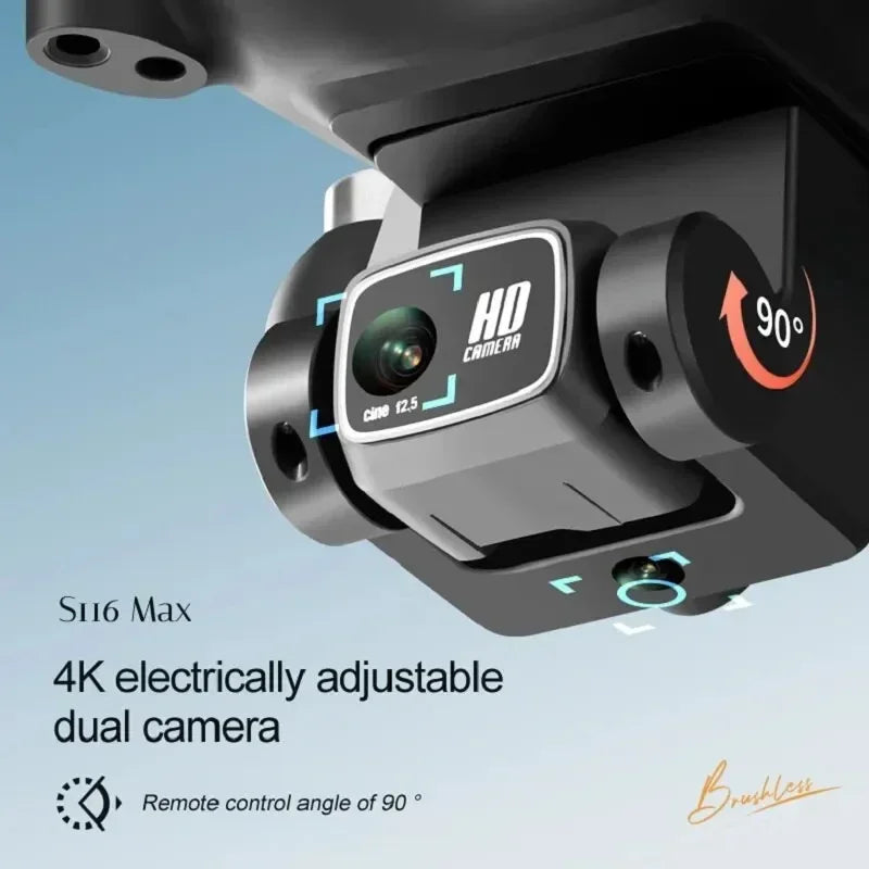 S116 MAX Drone Professional with 3 Batteries 8K Dual Camera Optical Flow Brushless 360° Obstacle Avoidance WIFI FPV RC Dron Toys - TrendForce25