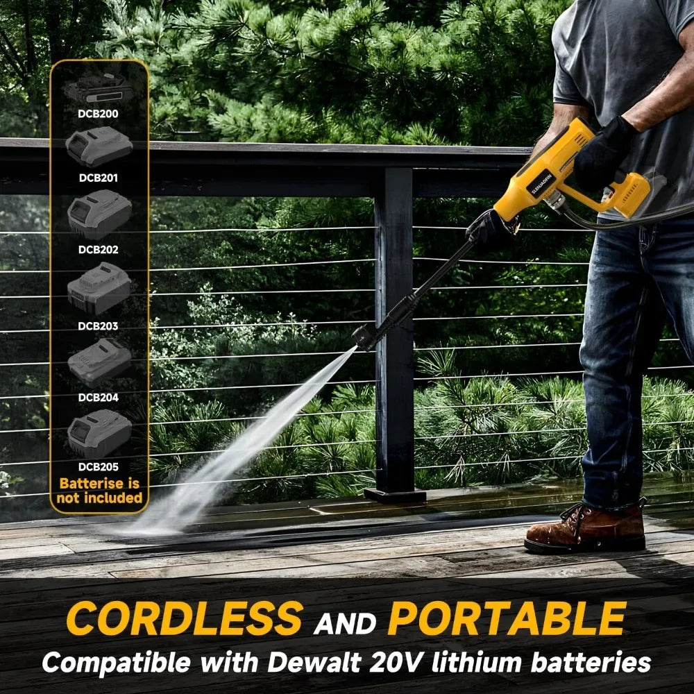 Furniture-Great deal.Cordless Pressure Washer for Dewalt 20V Battery 700 PSI Portable Handheld Power Washer with 6-in-1 Nozzle F