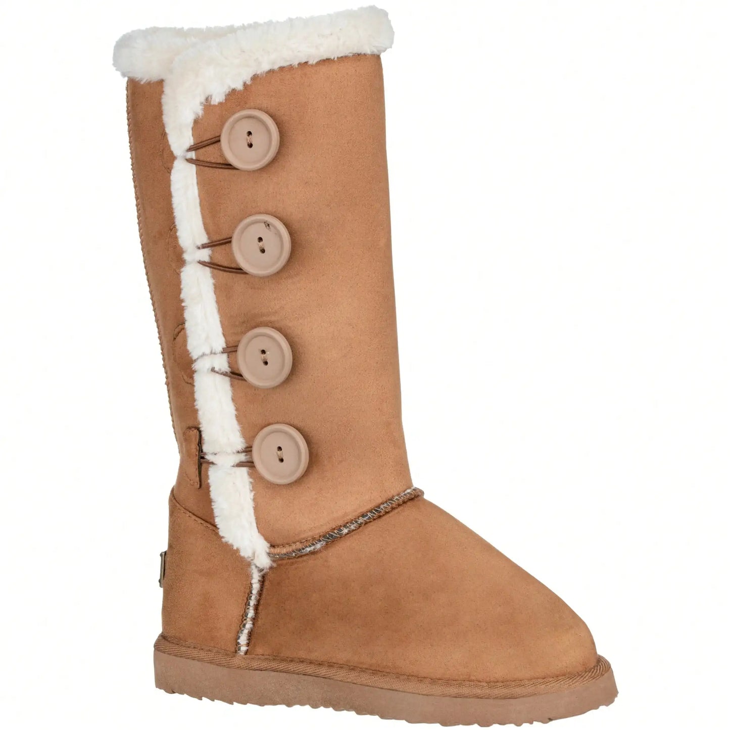Women's Snow Boots Fleece Lined Solid Color Mid-Calf Flat Snow Boots Fur Lined Winter Boots - TrendForce25