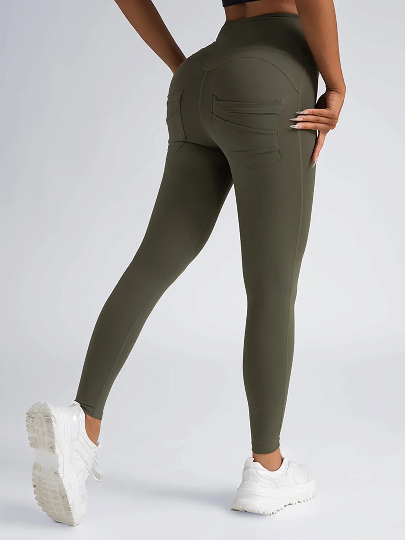 US Local Women's High Waist Yoga Pants Leggings With Pockets,High Waist Tummy Control Non-See Through Workout Pants - TrendForce25