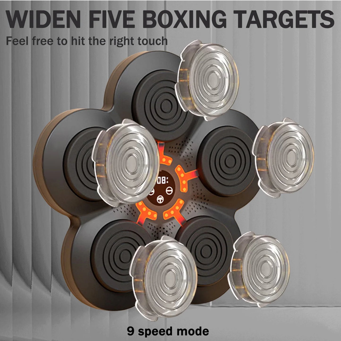 Smart Music Boxing Trainer Wall-Mounted Punching Machine 9-Speed Modes n Professional Boxing Gloves Wall Target Adult Children - TrendForce25
