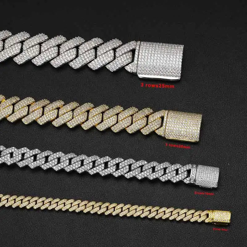 Hiphop/Rock Necklaces Full Miami Curb Link Necklace Men 9mm-14mm-20mm-25mm Bracelet For Men Jewelry High Quality - TrendForce25