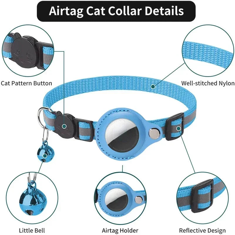 Cat Positioning Collar Protective Case with Reflective Bell for Apple Airtag - TrendForce25