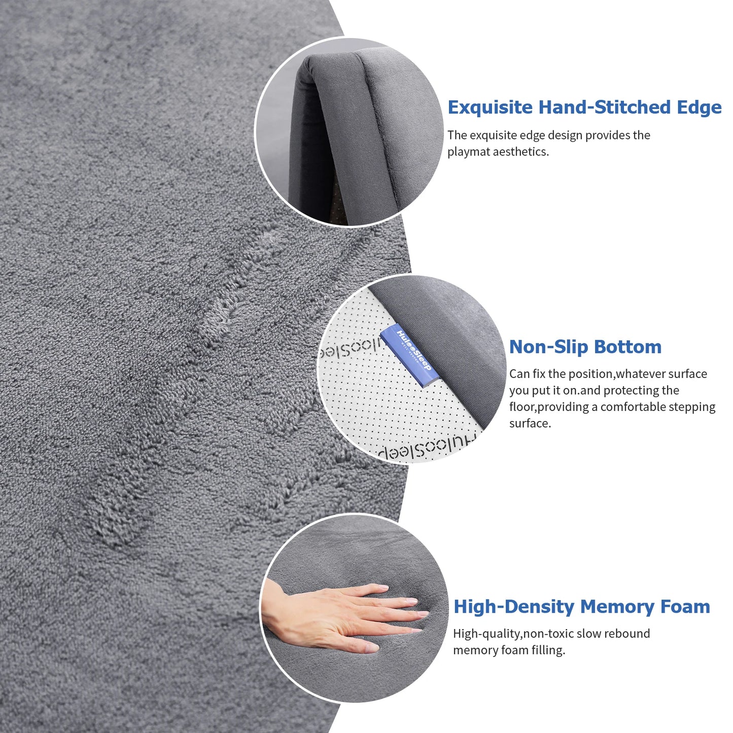 Carpet For Floor 3cm Thick Memory Foam Playpen Mat With Non-slip Bottom For Living Room Soft Velvet Minimalist Carpet Kids Rugs