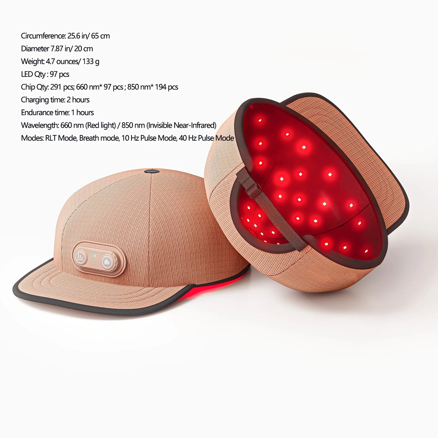 Hair Grow Cap Red Light Therapy Head LED Red Infrared Device lamp Relax Brain Hair Skin Treatment Insomnia Heating Hat Head - TrendForce25
