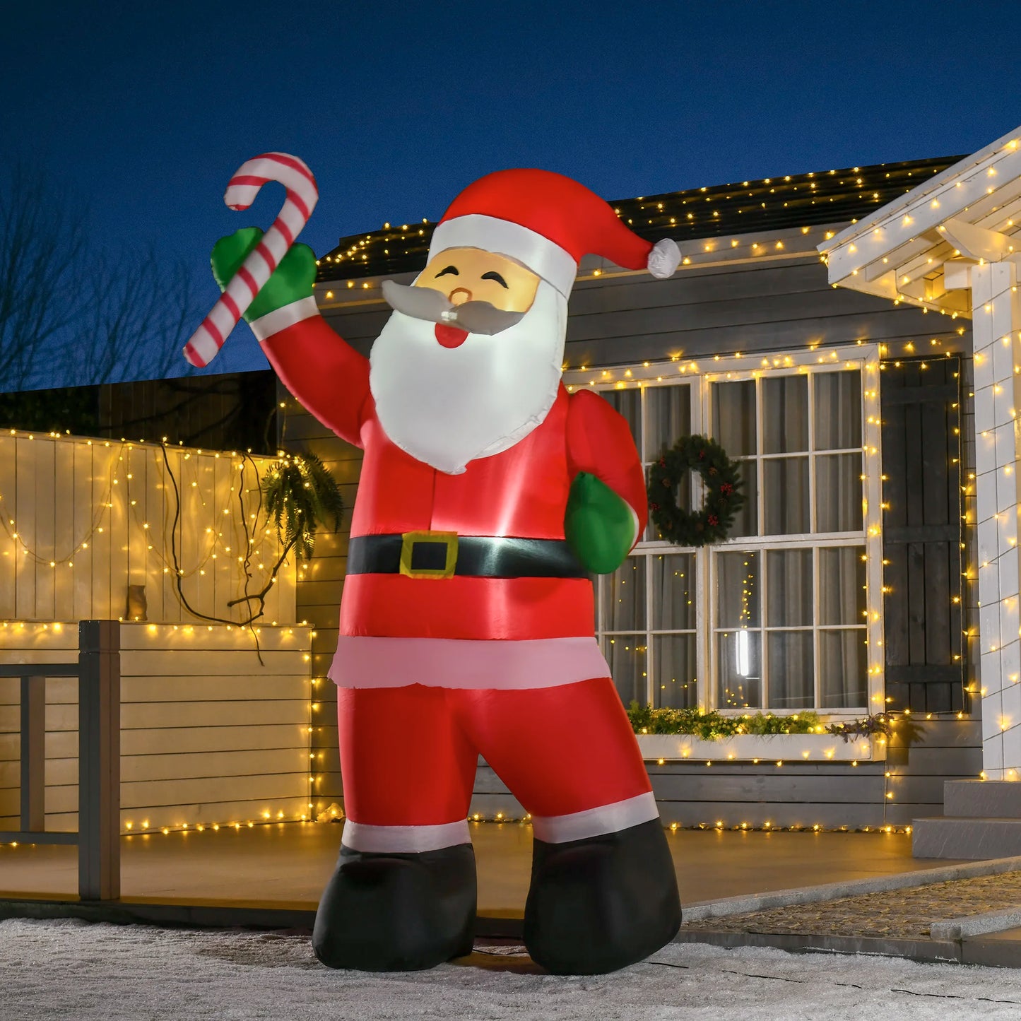 8' Christmas Inflatable Santa Holiday Yard Decor Outdoor Light up Led
