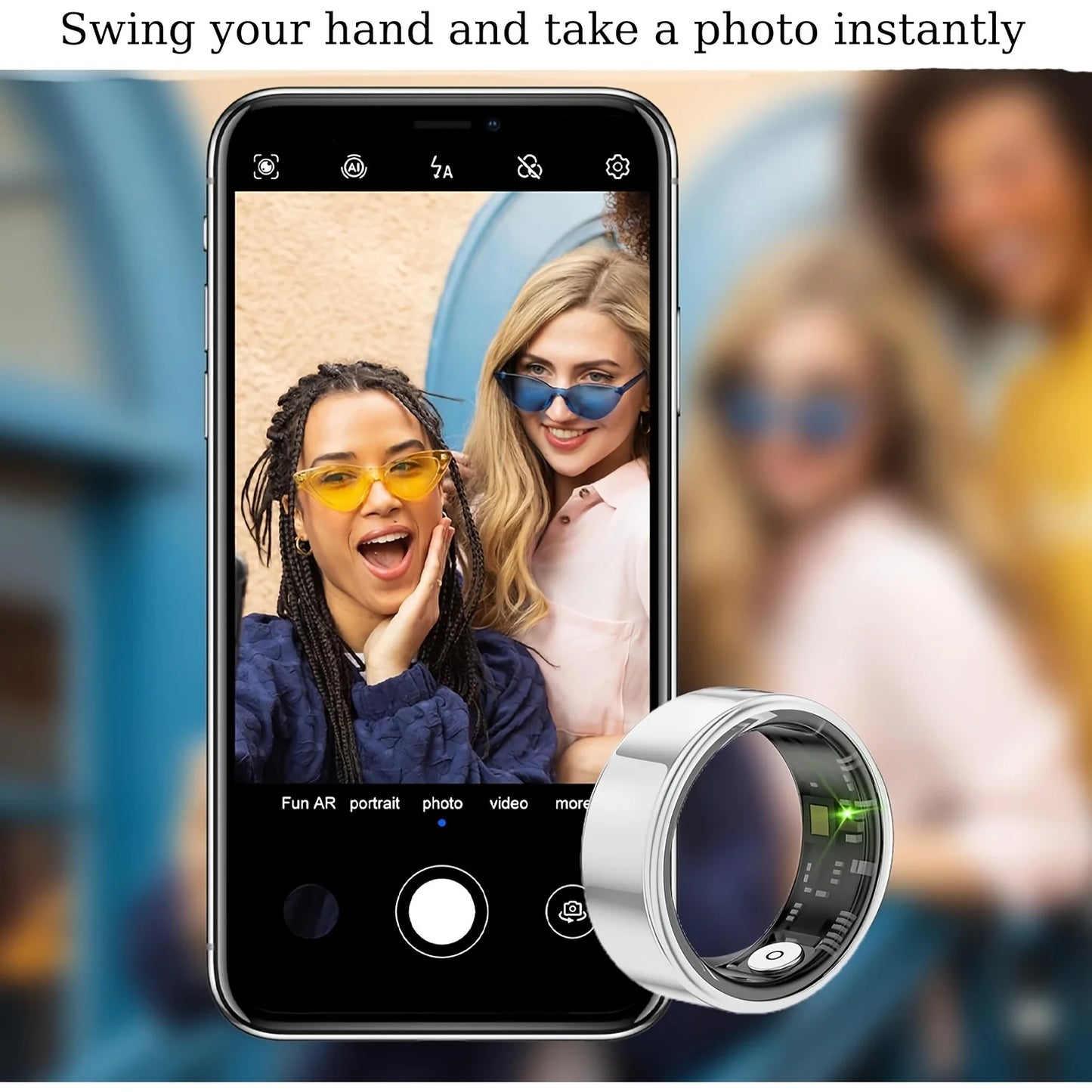 Smart ring, sleep tracking, motion monitoring, compatible with iPhone and Android, smart gift, suitable for women and men - TrendForce25