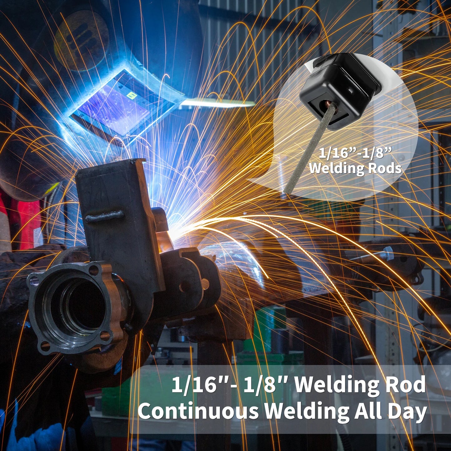 Handheld Welder Machine 110V Portable ARC Welding Machine IGBT Inverter Variable Current Adjustment (20-120Amp) With Welding To - TrendForce25