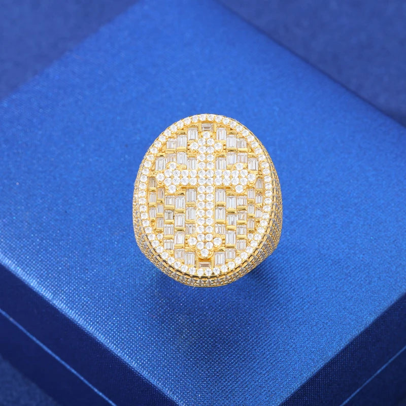New S925 Moissanite Jesus Head Ring Men Women Fashion Religious Amulet Accessories Hip Hop Punk Iced Out Sterling Silver Jewelry