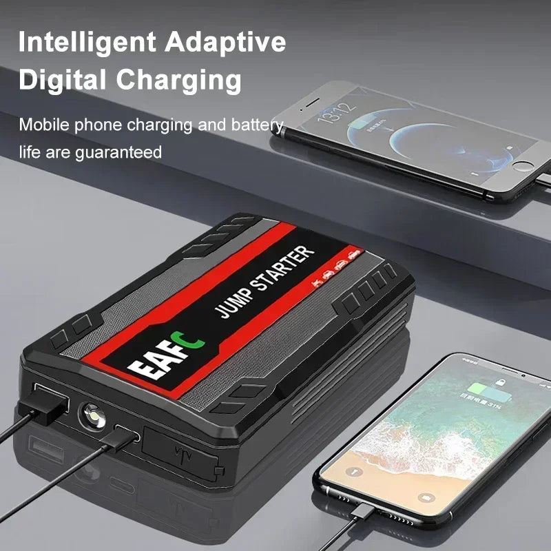 EAFC Jump Starter Power Bank 12V Booster for Car Start 600A Quick Charger Auto Starting Device Powerbank Device Petrol Diesel