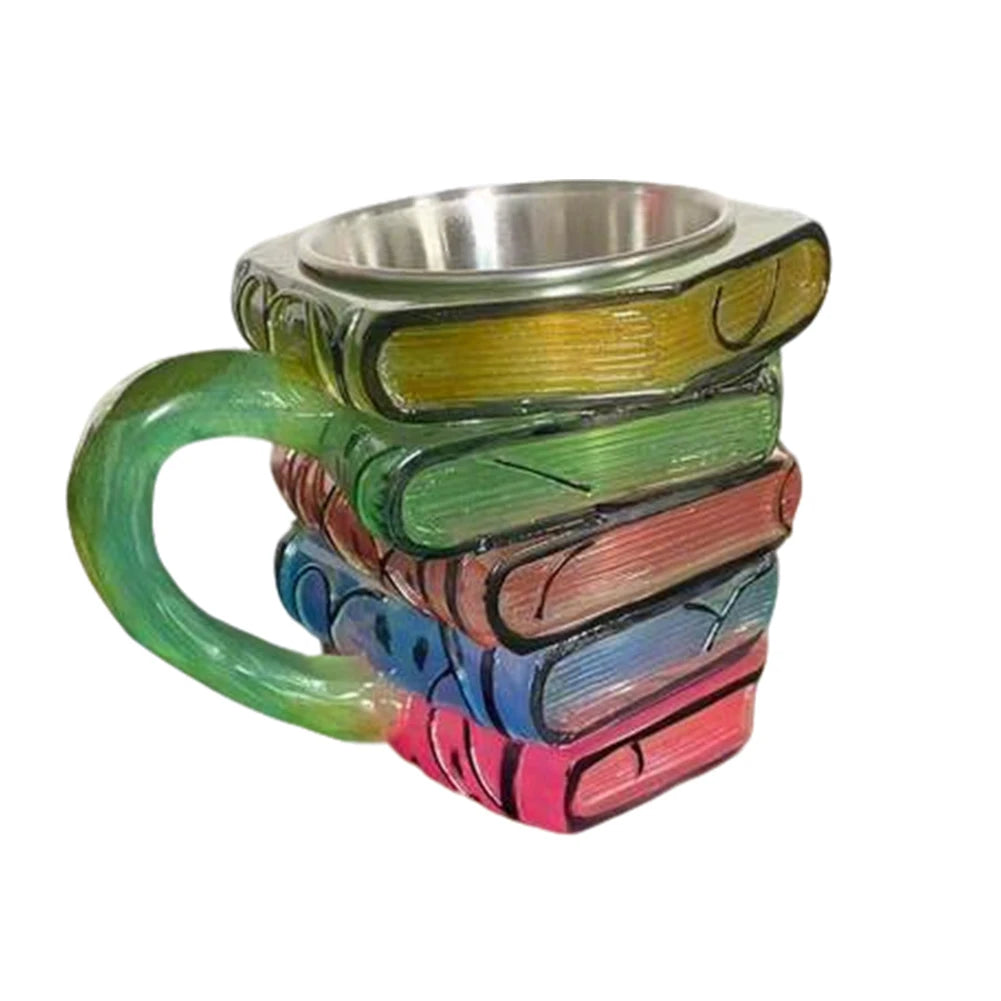 Novelty 3D Painted Books Coffee Mug Creative Drinking Cup Tea Cup Collection Gifts for Literature Lovers