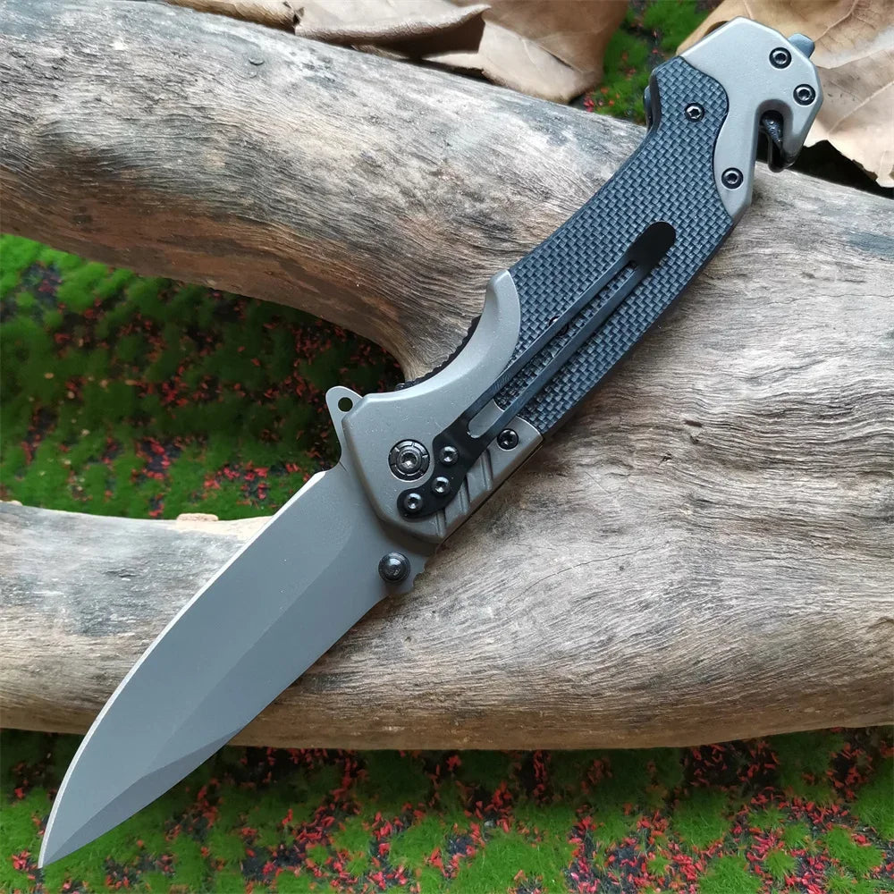 Compact Folding Knife with 9Cr18MoV Blade & G10 Handle: Window Breaker, Rope Cutter & Sharp Edge for Outdoor EDC Tasks - TrendForce25