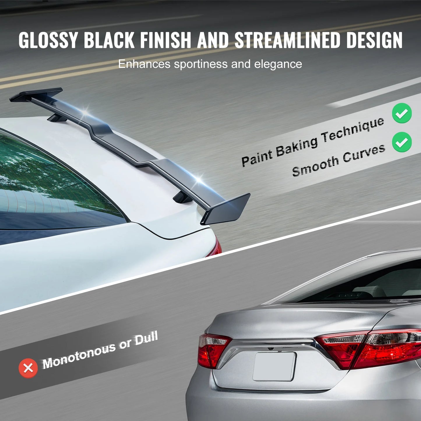 SucceBuy GT Wing Car Spoiler Compatible with 2018-2023 Camry High Strength ABS Material Baking Paint Car Rear Spoiler Wing