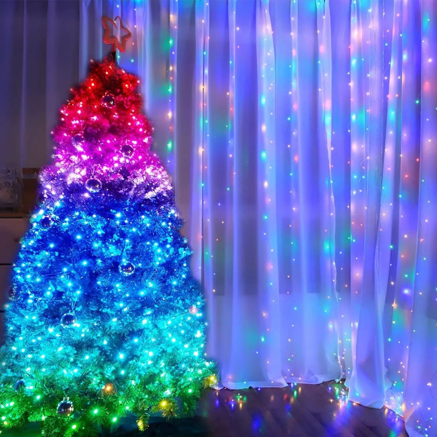 Curtain Light for Party/Wedding/Festival/Christmas,Window Blinking String Light for Bedroom/Living Room,USB Plug with 8 Modes - TrendForce25